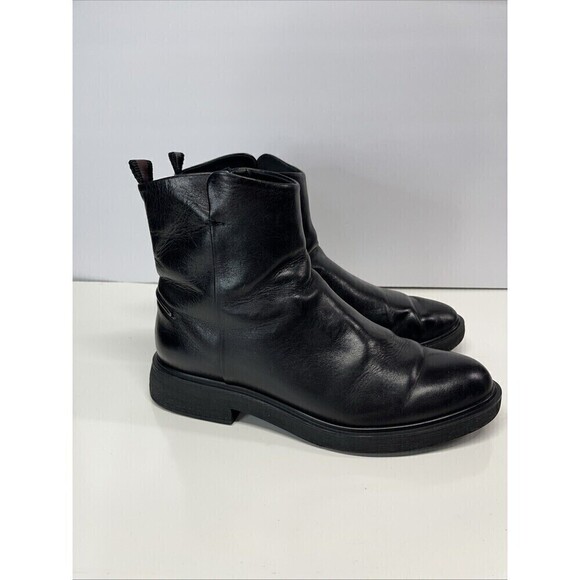 Franco Sarto Bealy Womens Leather Almond Toe Ankle Boots Black 10M - Picture 2 of 10